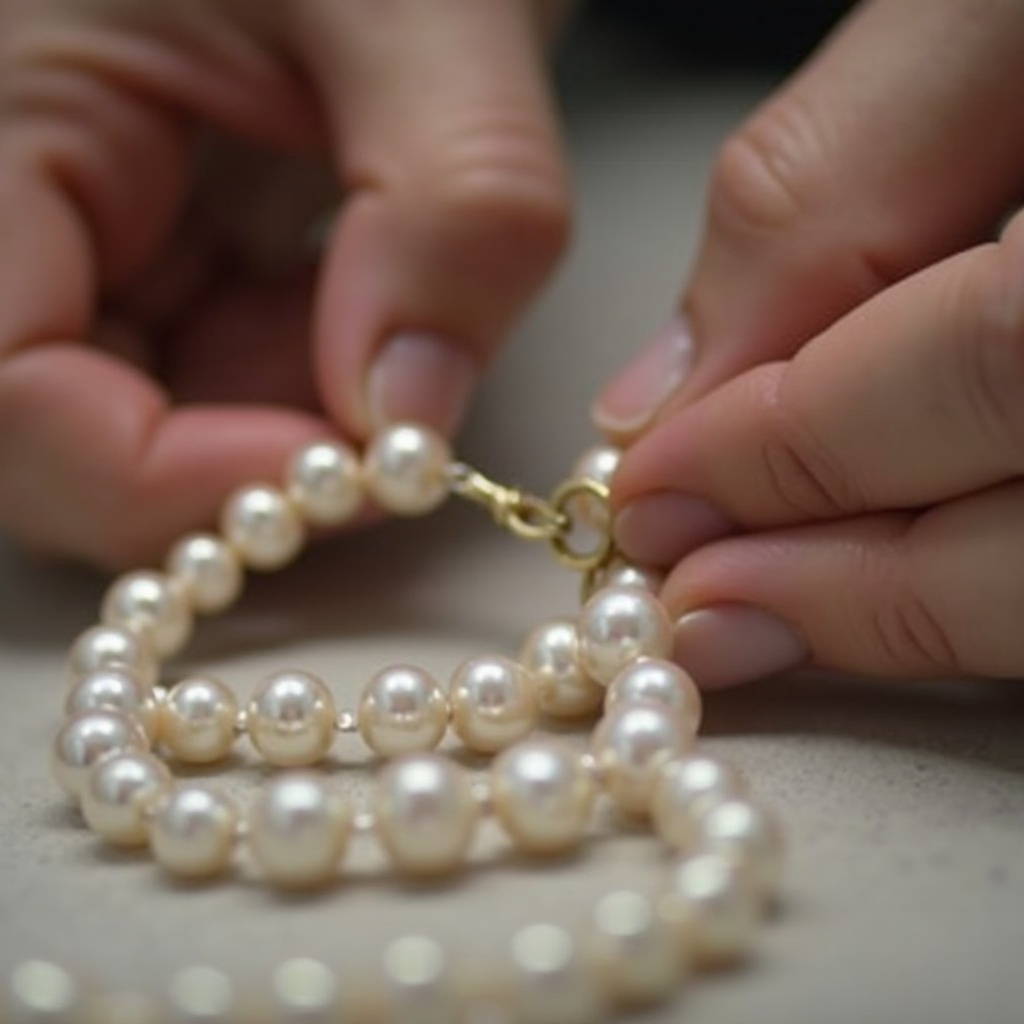 Wie man eine Perlenkette mit einem Verschluss fertigstellt.